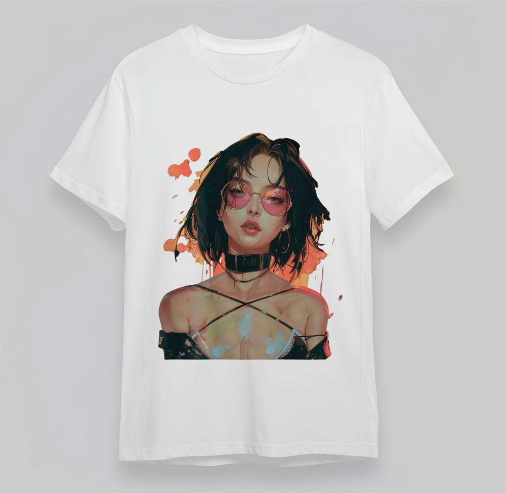 

Women s Oversize T-shirt With Avant Garde Lace Splash Art Graphic Cotton Top 4XL