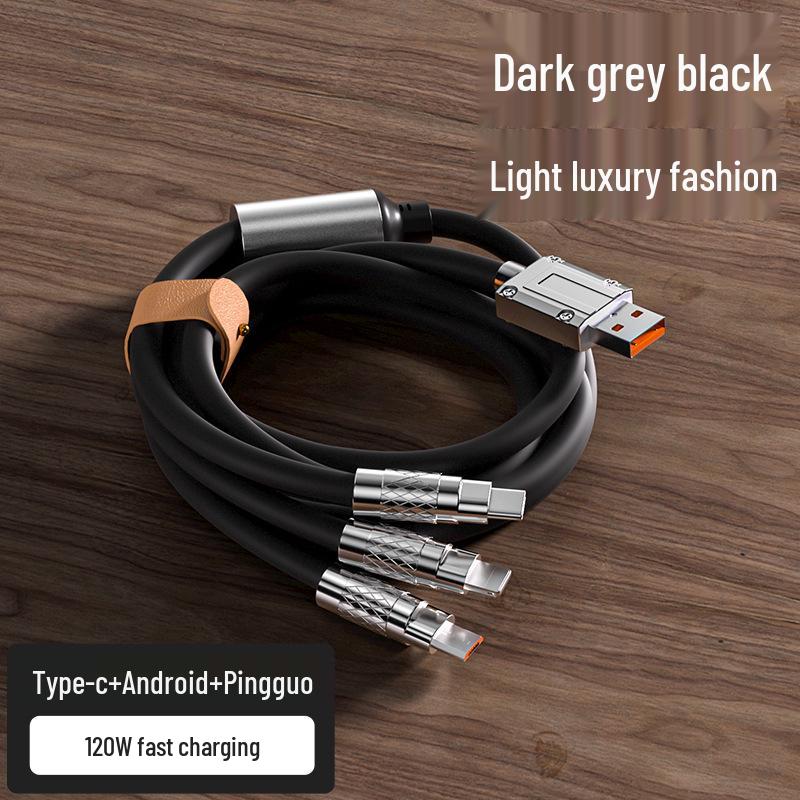 8-Color Fast Charging Zinc Alloy 3-in-1 Mecha Data Cable