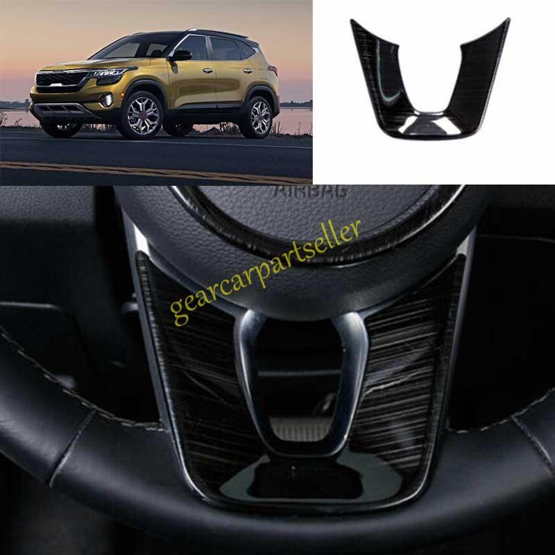 For Kia Seltos 21-22-23 Black Titanium Steering Wheel U Type Sheet Cover Trim