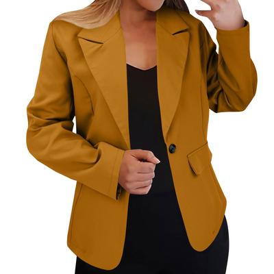 Women's Casual Color Long Sleeve Pocket Shirt Jacket