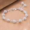 Korean Style Copper Plated Silver Hollow Ball Bracelet for Women