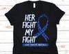 Her Fight My Fight Shirt, Gift For Usher Syndrome Fighter, Usher Syndrome, Genetic Disease, Hearing Loss, Blue Awareness Ribbon, Type 1