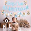 Blue Bear Flag Banner Bear Happy Birthday Party Decor Kids Boy Girl Hanging Garland Birthday Supplies Gender Reveal Baby Shower