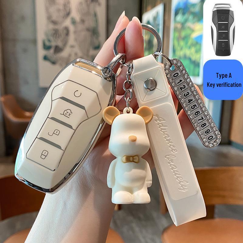 BYD Dolphin Key Case for Han Song, Tang DM-i, Qin Pro/Plus, Yuan, and E2 - Car Shell Buckle Bag.