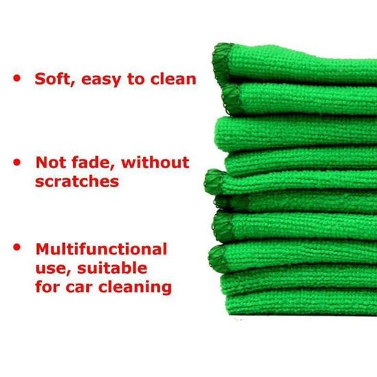 10Pcs Square Microfiber Soft Water Absorption Kitchen Car Washing Cleaning Towel