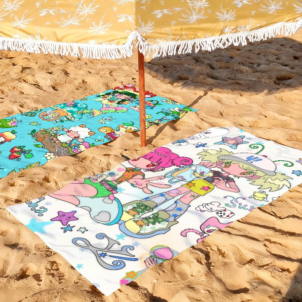 Cute S-Sunonebird-S Cartoon Art Towel Soft Pool Gift For Travel Gym Shower Camping Quick Dry Sports Large Beach Towels