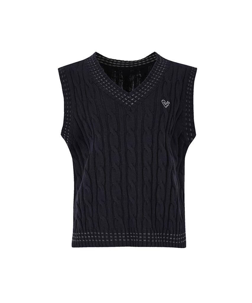 Sup V-Neck Embroidered Knit Vest (Sz9Vk31)