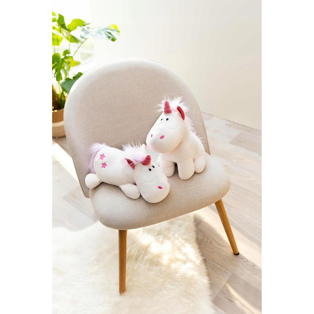 Teodor Plush Toy Unicorn White with Pink Details 30x45cm Soft Cuddly Stuffed Animal Kids Gift