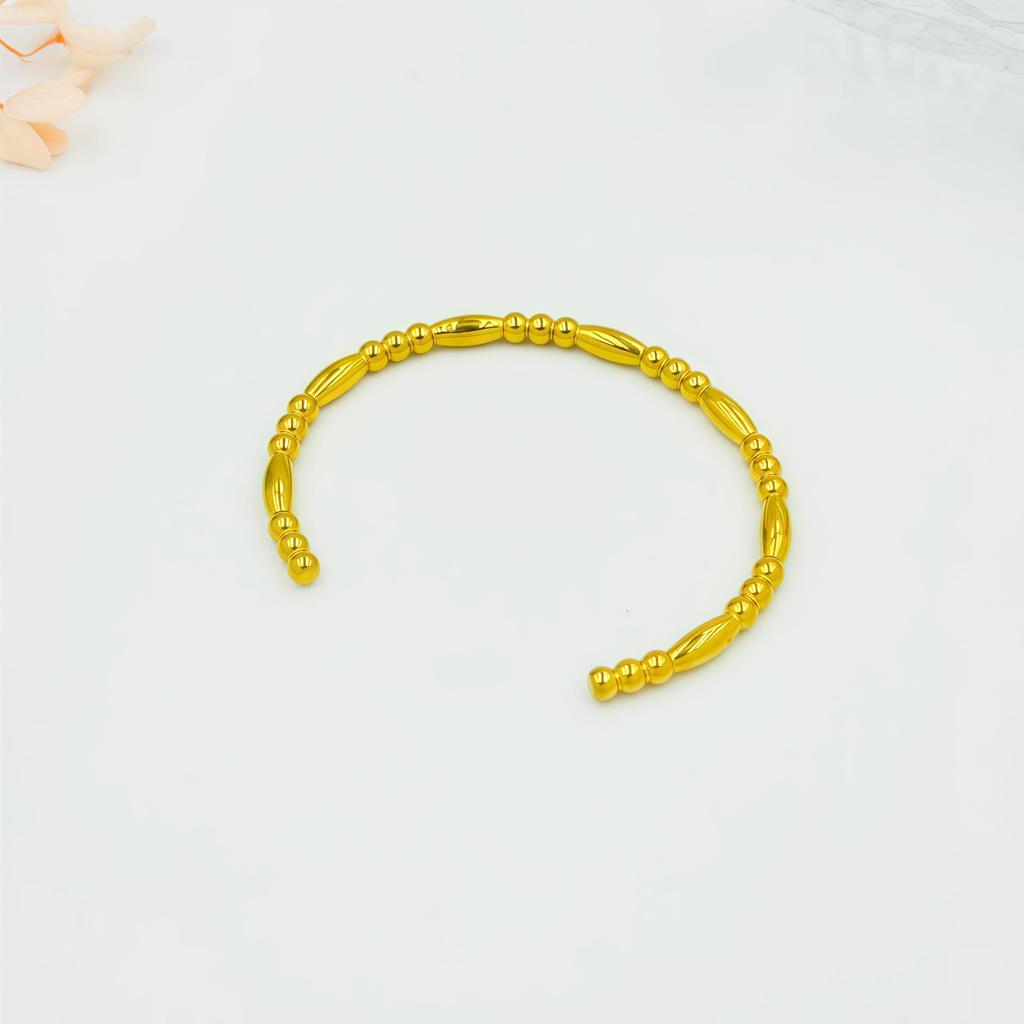 Simple Temperament 304 Stainless Steel Adjustable Open Cuff Bracelet