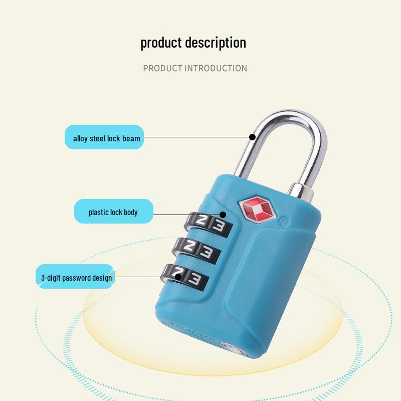 Cross-border TSA007 Customs Lock ABS Lightweight Luggage/Gym Locker Combination Padlock - New Model