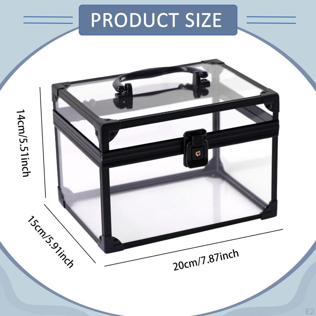 Acrylic Makeup Box with Handle, Display Stand, Portable Crown-shaped Case, Case for Nail