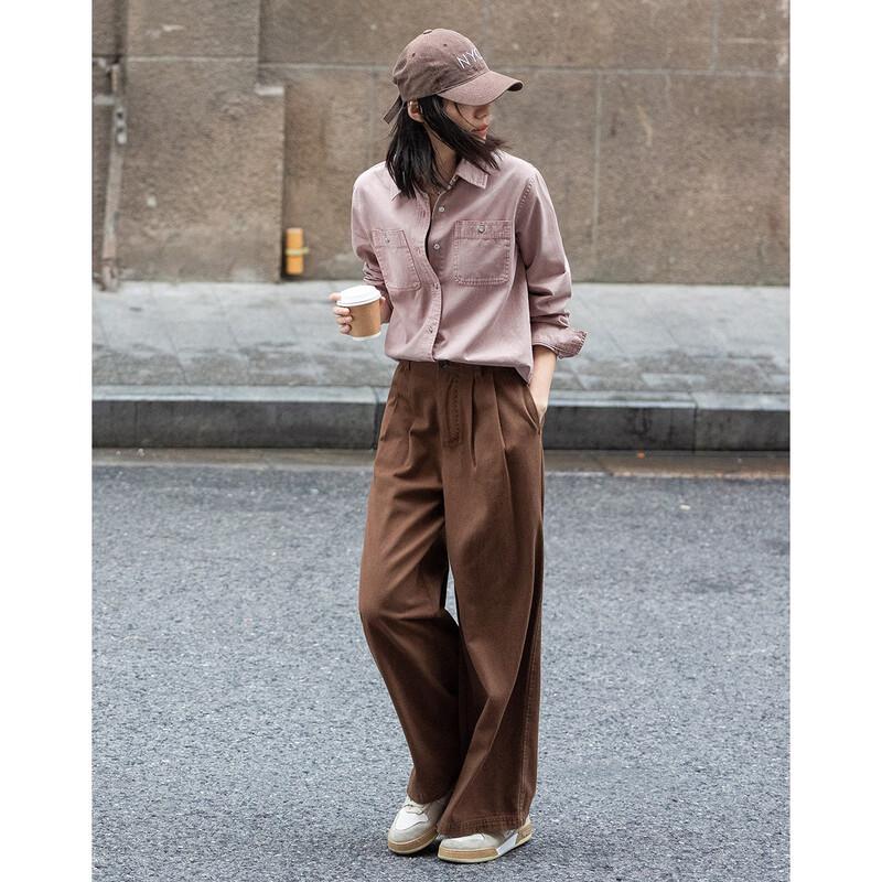 DEMANA Women s Gentle Pink Lapel Shirt M