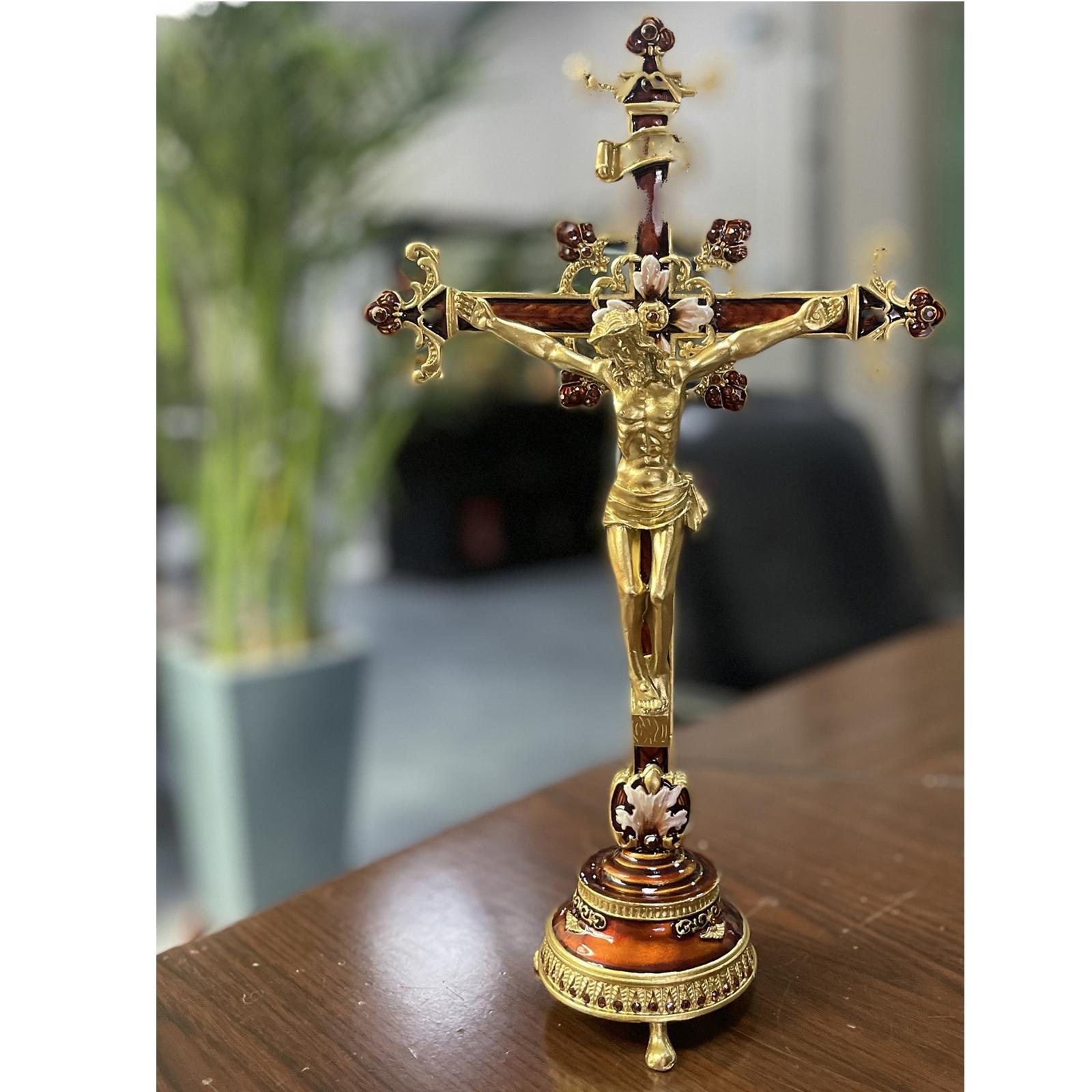

Metal Cross Religious Items Gift Ornaments One Size золотистый