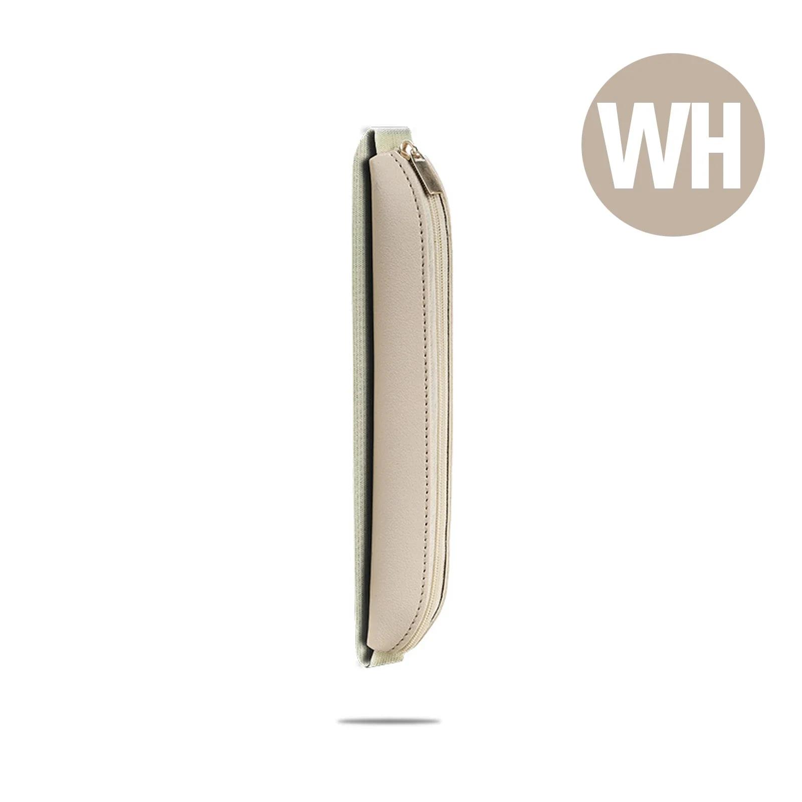 

Чехол для ручек из ПУ кожи с ремешком для книги – Вместительная сумка на молнии для канцелярских принадлежностей – Дизайн однотонного цвета для школы и офиса темные хаки