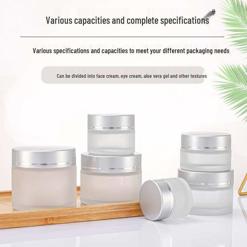 Frosted Glass Refillable Cosmetic Bottles: 50g Face Cream Jars, 30g Eye Cream Jars, Mask Jars
