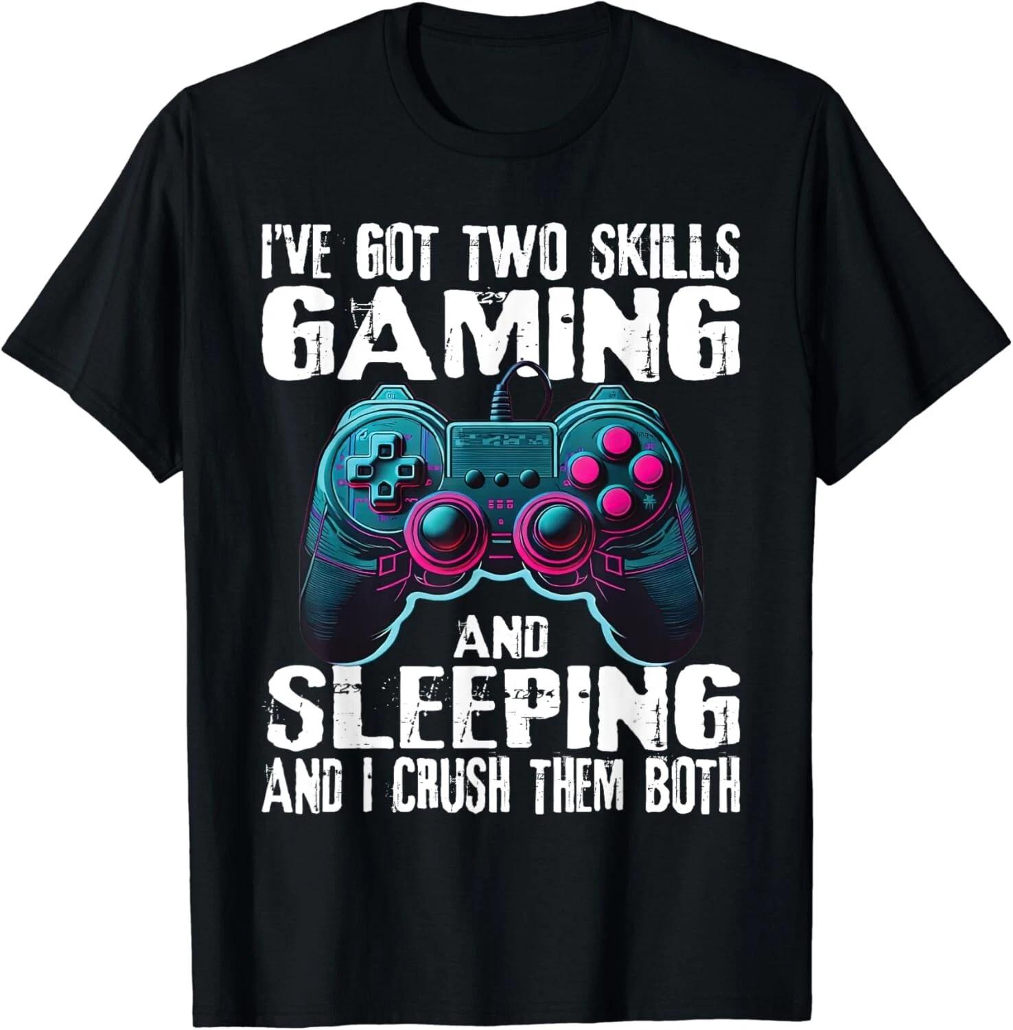 Gaming And Sleeping Funny Gamer Sayings Boys Men Gift Unisex T-Shirt M
