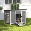 Duck Coop, Weatherproof Wooden Duck House with Removable Floor, Sliding Window, Hinged, Asphalt Roof, 93 X 70 X 72 Cm, Grey