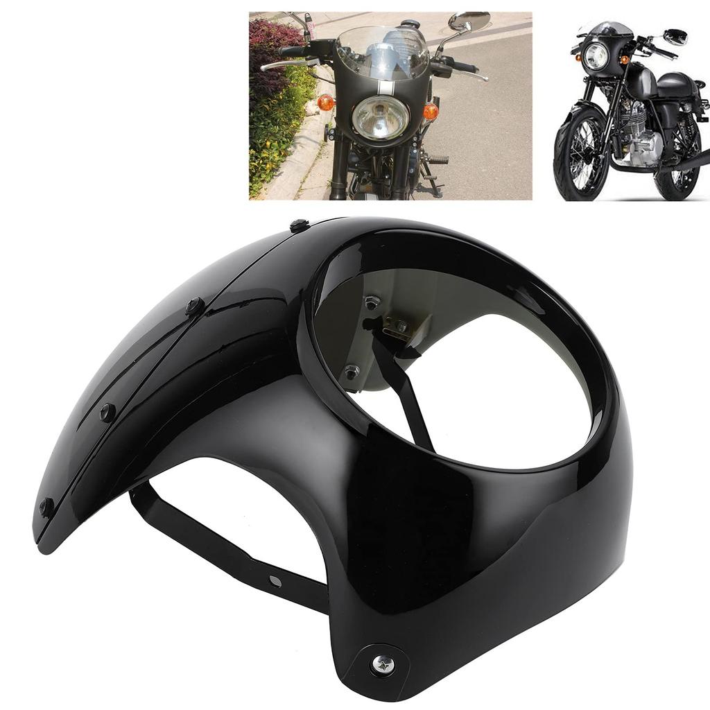 DOACT Headlight Fairing Bikini Cowl Set 7-inch Windproof, Dirtproof, Sturdy, Corrosion-Resistant ABS Material, Bright Black + Black Cover, Easy Instal