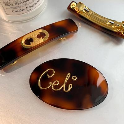 Letter Acetic Acid Hairpin Amber Tortoiseshell Side Bangs One-word Clip Back Head Hairpin
