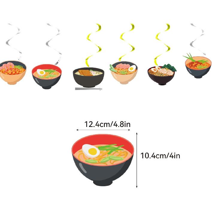 Ramen Party Decorations Japanese Noodles Birthday Decorations Includes Ramen Happy Birthday Banner Cupcake Toppers Cake Topper Spirals Balloons for