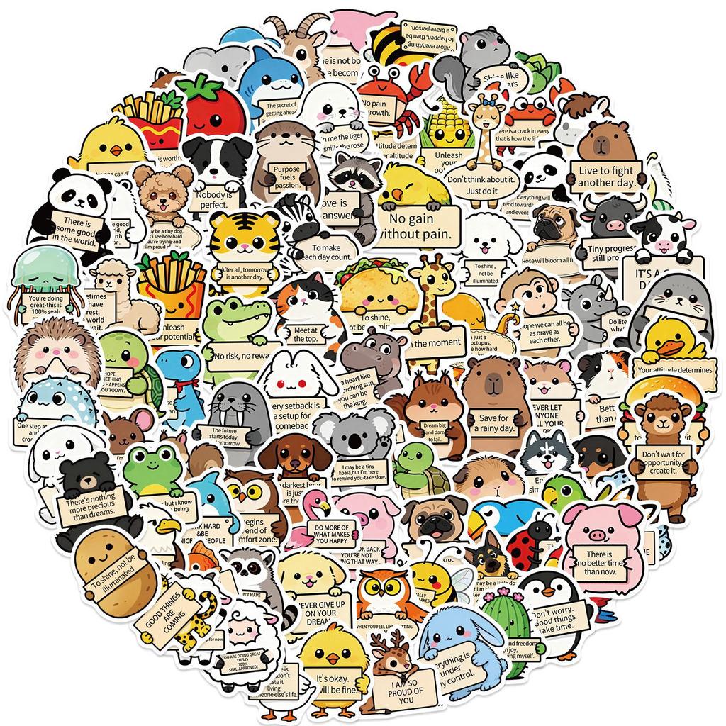 50/100PCS Animal Emotional Support Funny MEME Stickers DIY Phone Guitar Laptop Notebook Suitcase Cup Waterproof Decals Sticker