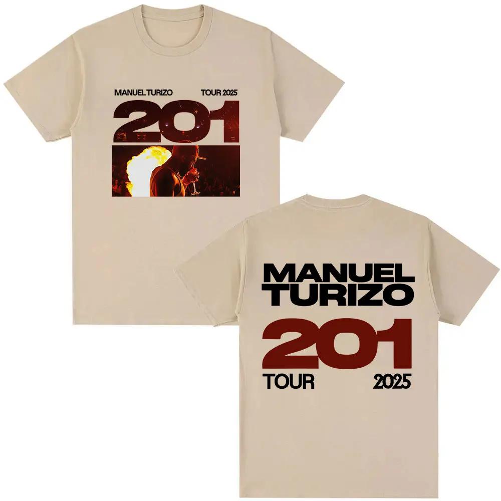 Rapper Manuel Turizo 201 Album Graphic Merch T Shirts Men Women Clothing Casual Oversized Tshirt Hip Hop Rock Short Sleeve Tees