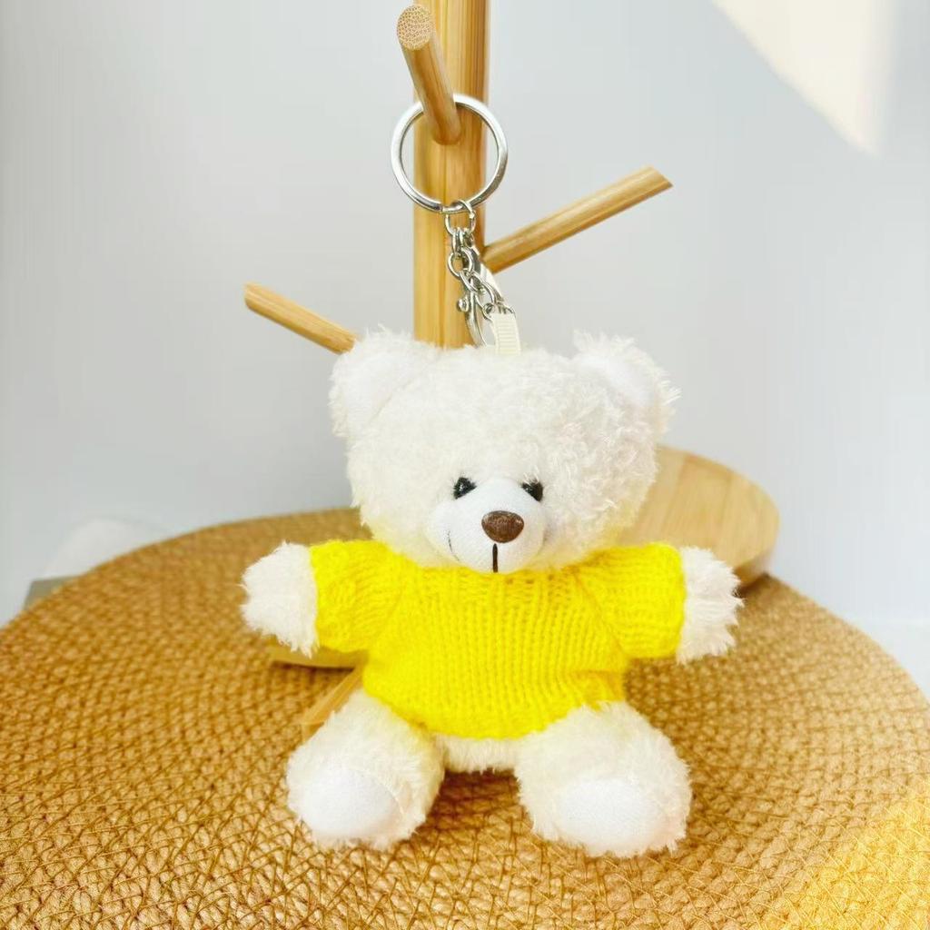 Wearable Teddy Bear Keychain Pendant – Plush Toy Gift for Graduation Season with Logo Print