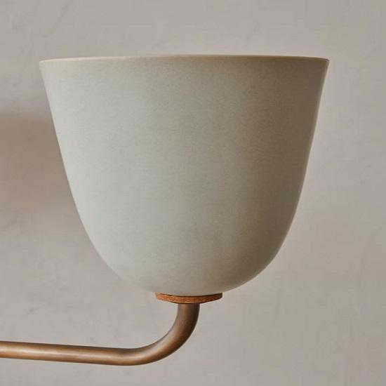 1950er Mid-Century Modern Messing Kronleuchter | Mid Century Holzkugel 3 Arme Italienisch Modern Deckenanhänger | Stilnovo Messing Deckenleuchte