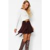 Brown Ruffle Detailed Flounce Mini Knitted Skirt Twoaw24et00214