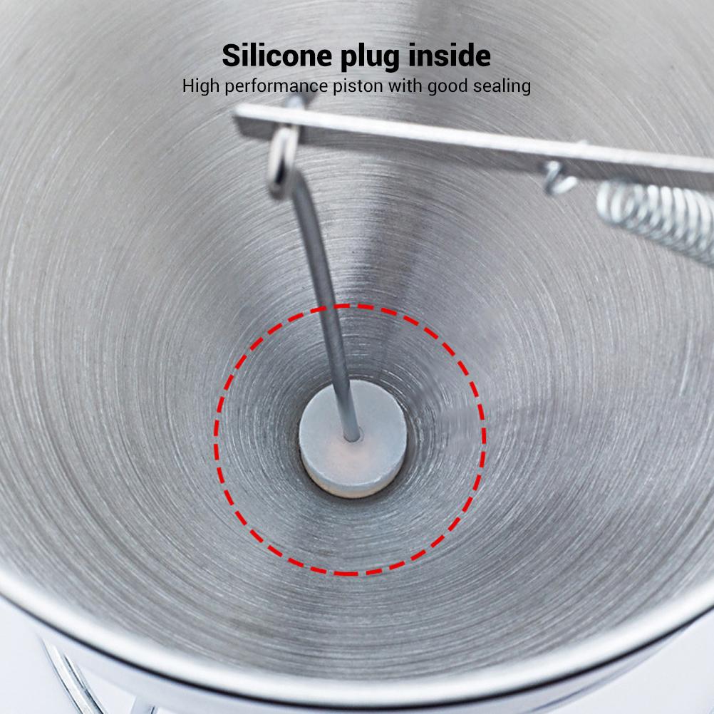 Pâlnie cu piston din oțel inoxidabil cu suport pentru bile de caracatiță Instrument pentru pâlnie de dozare a cremei de sos