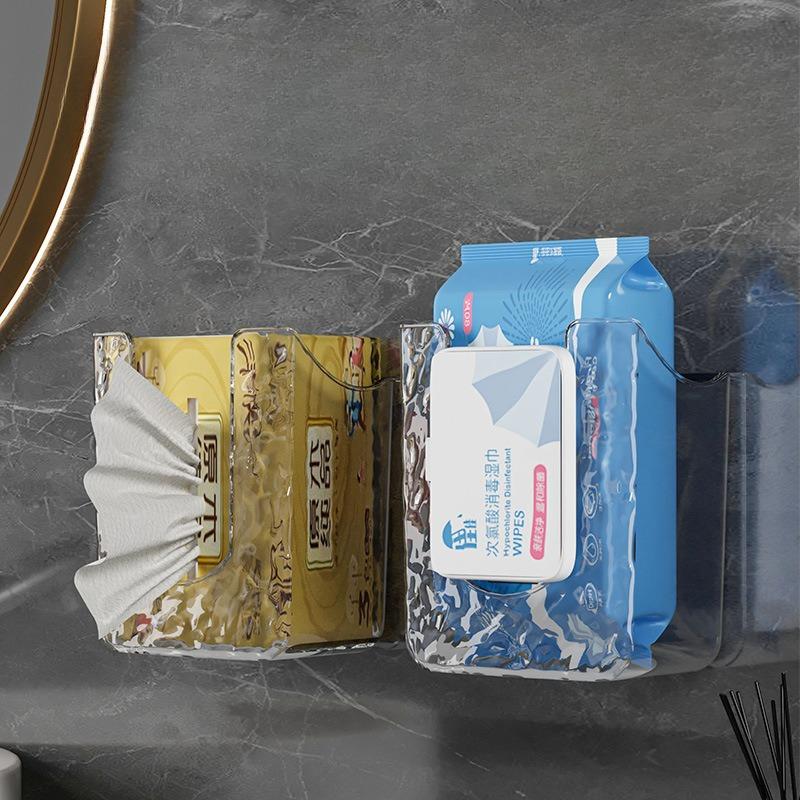 Scatola Porta Asciugamani da Viso da Parete, Scatola per Fazzoletti Senza Perforazione, Scatola per Fazzoletti da Bagno, Porta Asciugamani da Viso Monouso