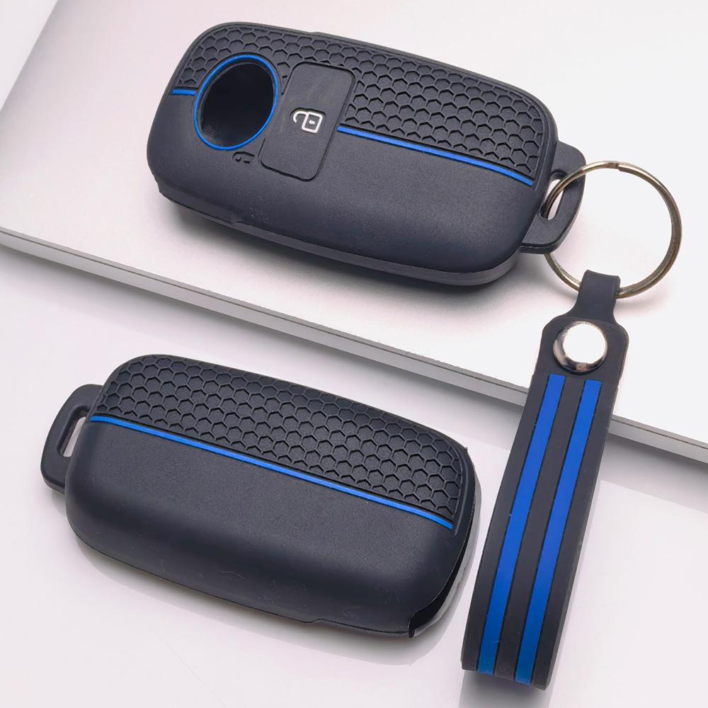 Honeycomb Silicone Key Fob Strap for Toyota Raize Veloz Avanza Wigo Rush Calya Sigra Agya Honeycomb Texture Soft Silicone Detachable Keychain Holder