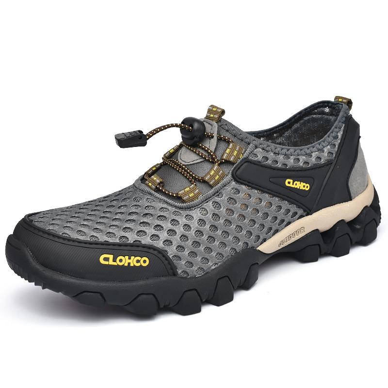 

Мужская повседневная сетчатая спортивная обувь, легкая нескользящая резиновая подошва, походная обувь для походов на открытом воздухе, мужская летняя обувь 46 серый