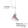 Crystal Ice Skate Shoes Necklace for Women Infinity Love Pendant Rhinestone Zircon Charms Romantic Jewelry Ice Skater Gifts