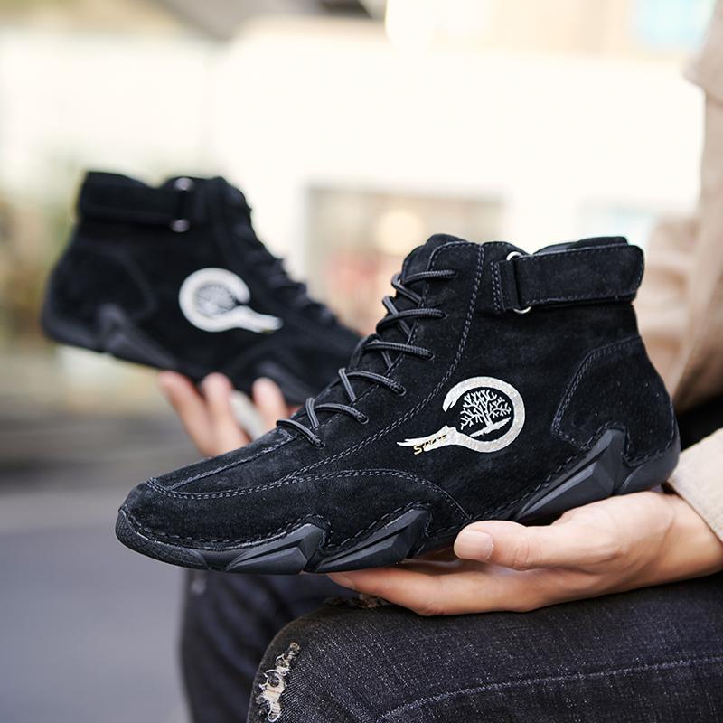 Men's Casual Boots Are Lightweight Breathable Anti Slip Oversized Sports Shoes Anti Slip Men's Flat Shoes Outdoor Walking Shoes