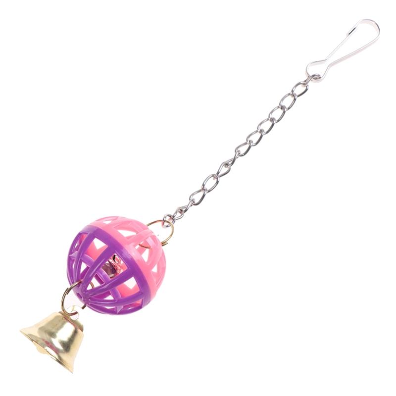 Bird Parrot Toy Colorful Swing Ball Toys with Bell Hanging Toy Cage Decorative Accessories for Small Medium Birds
