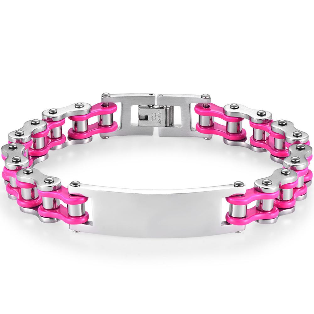 12MM Motorcycle Bike Chain Bracelet for Men Stainless Steel Bicycle Link Design Men's ID Bracelets Punk Rock Jewelry Accessory 10 Color