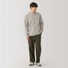 MUJI Milan Rib Size AB1NFA4A Men's Double-Knit V-Neck Cardigan, Gray, S,