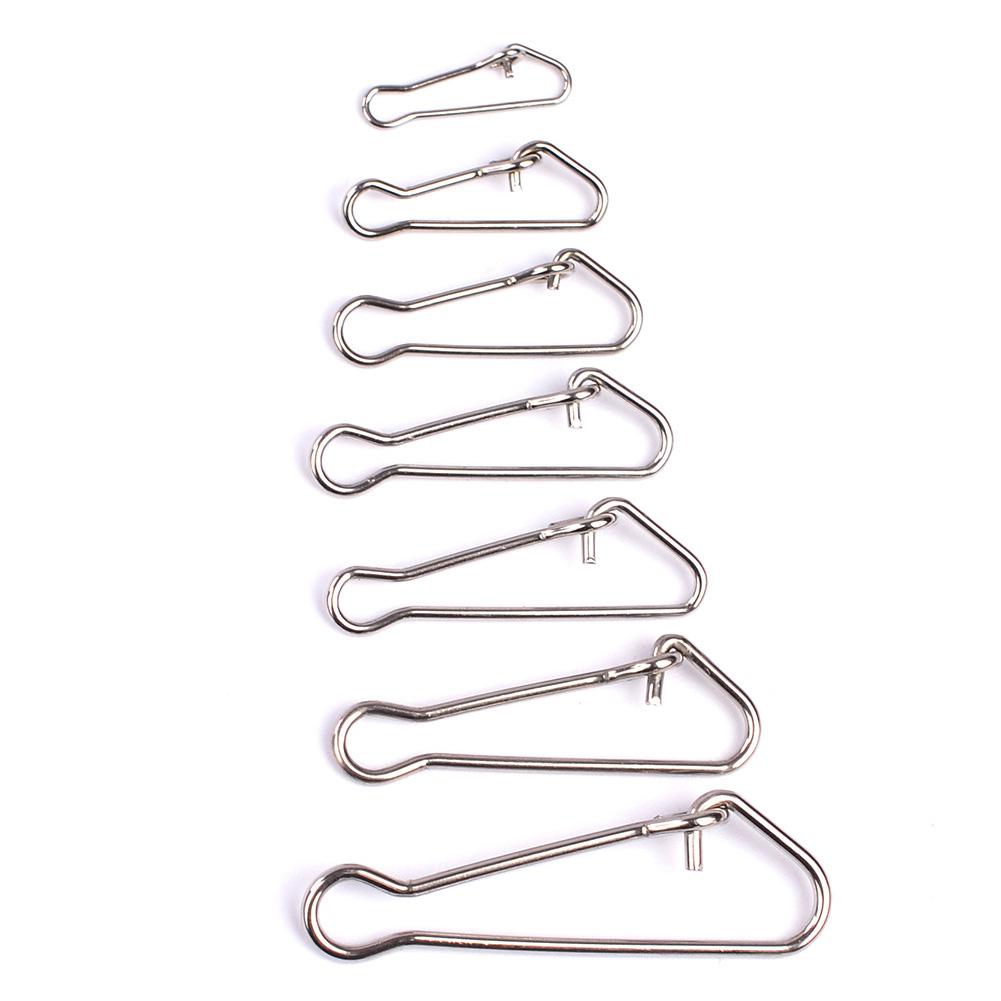 100PCS/Set Stainless Steel Fishing Pin Cucurbit Shape Hooked Snap Pin
