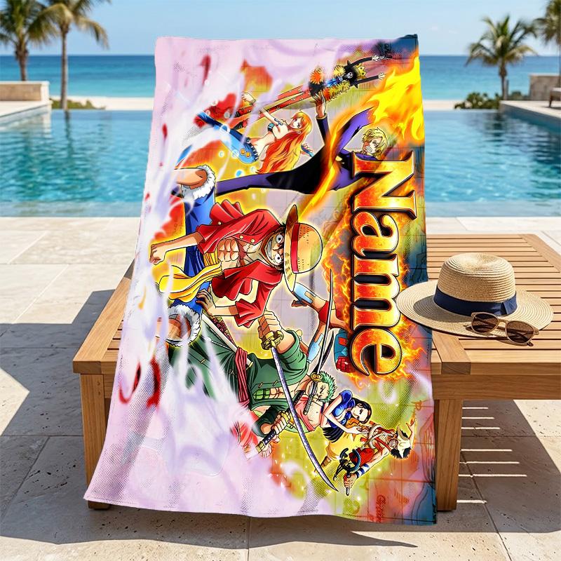 Custom Name One Piece Stylish printed beach towel,a quick-drying, absorbent mat suitable for the beach, pool, gym, and travel fans gift