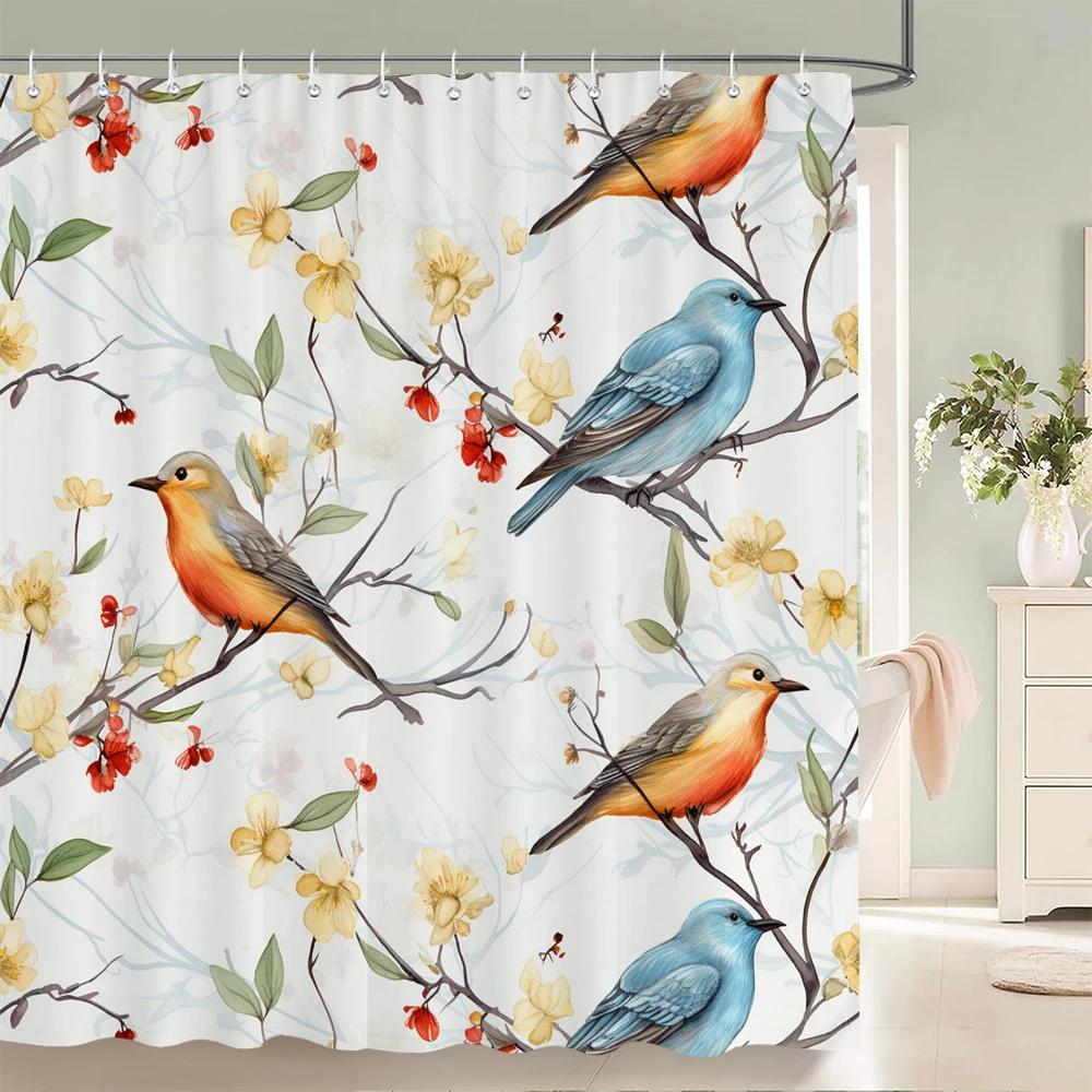 Home shower curtain for bathroom waterproof fabric modern minimalist floral style bathroom Curtain with hooks decorative curtain