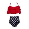 Premium Quality Swimwear Fashion Falbala Women High-waisted Bikini Set For Stylish Comfort