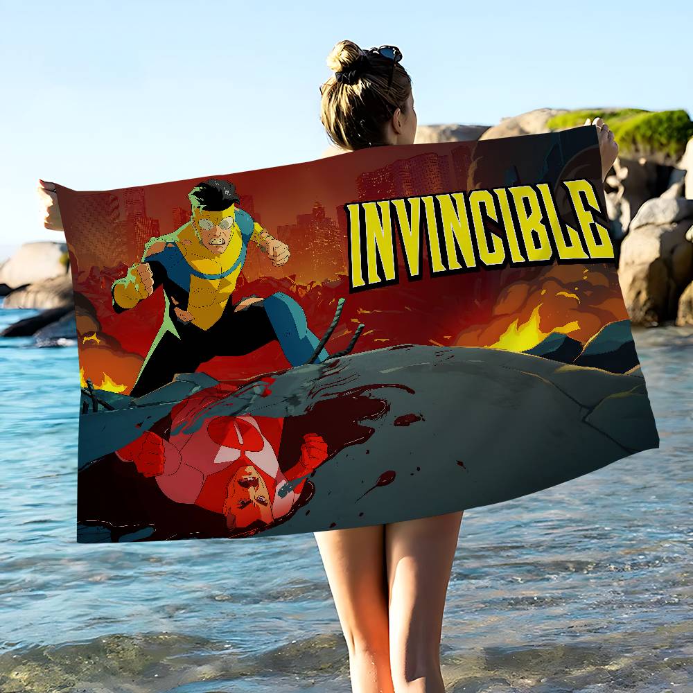 Animation I-Invincibles Mikrofaser Bedrucktes Strandtuch Bergsteigen Yoga Strand Schwimmen Laufen Saugfähiges Weiches Handtuch