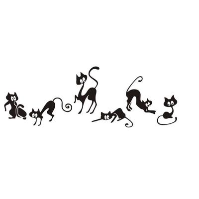 Sechs Katze Tier Familie Zimmer Fenster Wand Wandbild Dekorative Aufkleber Abnehmbare