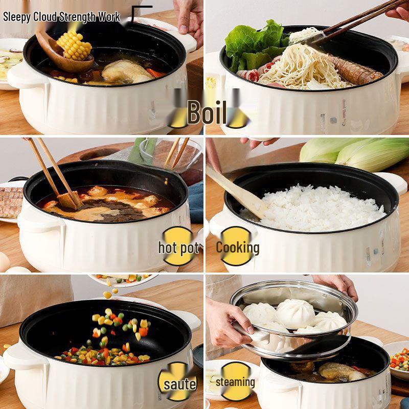 Multifunctional Mini Electric Wok, Hot Pot & Rice Cooker for Dorms & Households