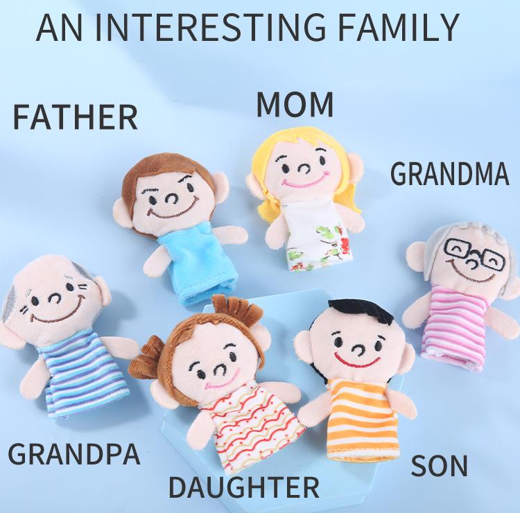 Finger Puppets Animals Dolls Family Educational Cartoon Mermaid Hand Stuffed Puppets Theater Plush Baby Toys for Children Gifts