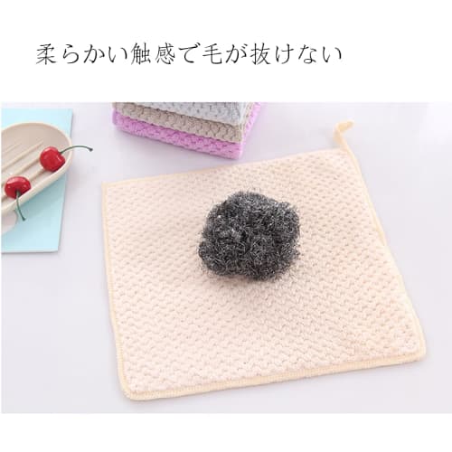 Soft, quick-drying hand towels for home, bathroom, and kitchen cleaning, made from coral fleece. 25x25cm, 3 count, blue.