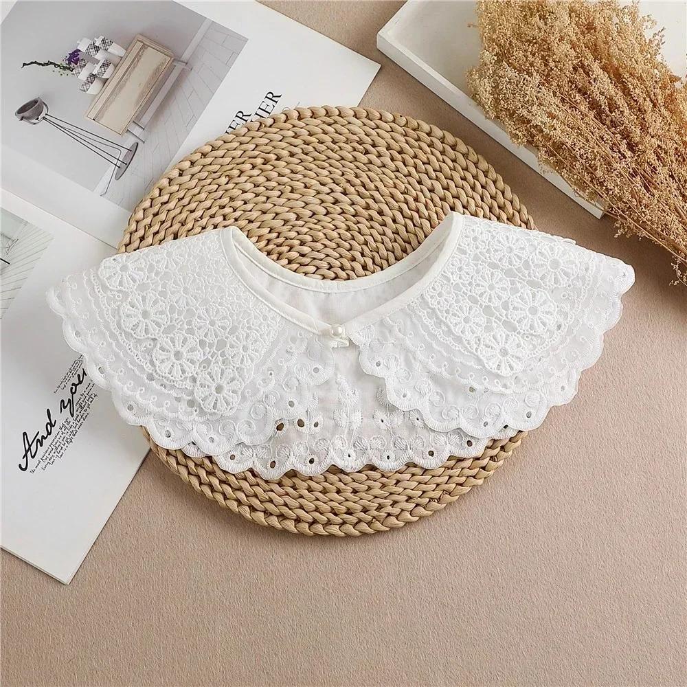 Summer Bow Tie Shawl White Fake Collars for Women Removable Dress Detachable Collar Wrap Shawl  False Collar Decor