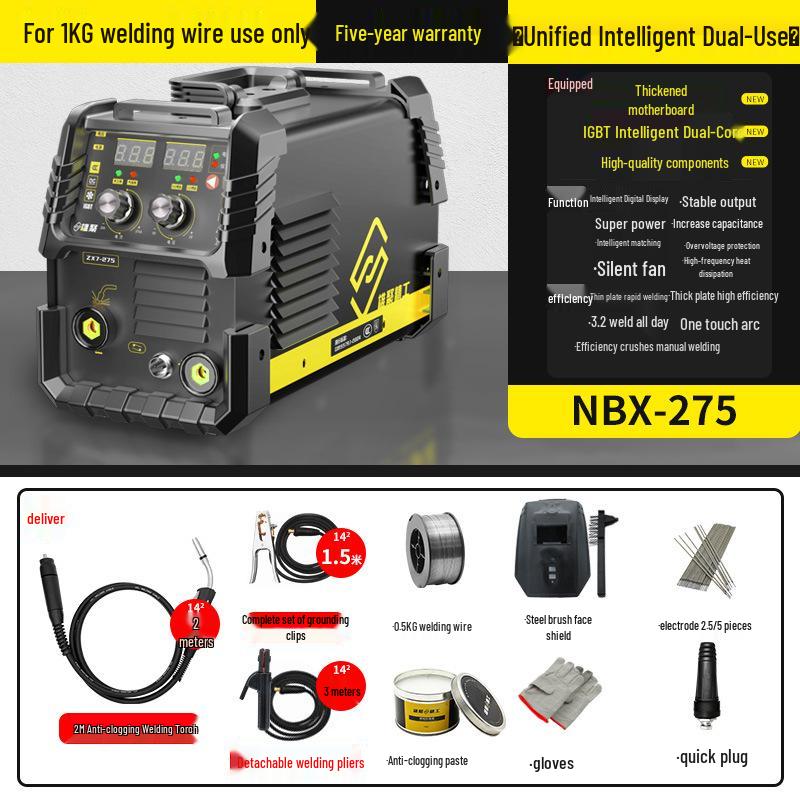 220V/380V Dual Voltage Handheld Gasless MIG Welder for Home and Industrial Use