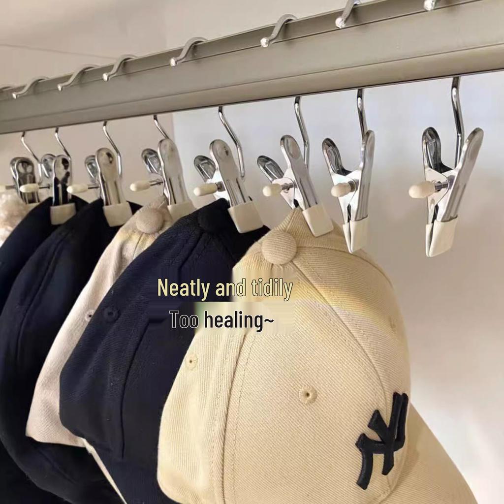 Stainless Steel Multi-Functional Hook Hanger with 3-Shaped Clip for Clothes, Socks, and Pants